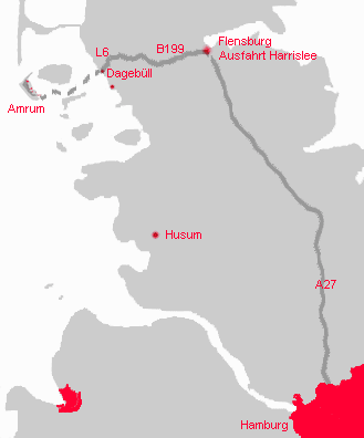 Karte Anreise Amrum